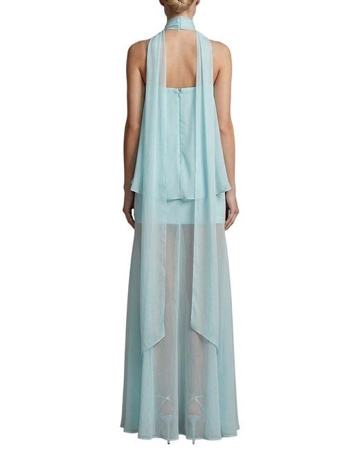 Monique Lagarde Blue Solid Maxi Dress