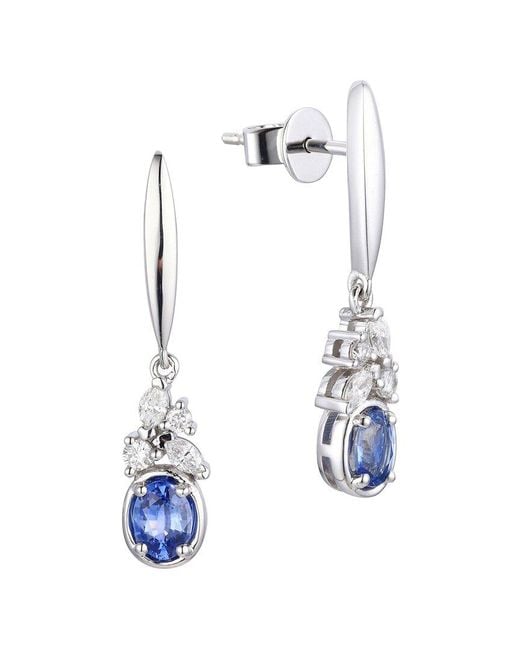 Gregg Ruth White 14K 0.73 Ct. Tw. Diamond & Sapphire Earring