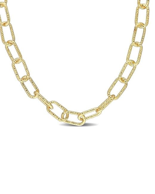 Italian Silver Metallic 18k Over Paperclip Chain Necklace