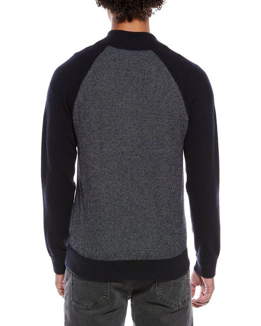Vince Blue Birdseye Wool & Cashmere-Blend Mock Sweater for men