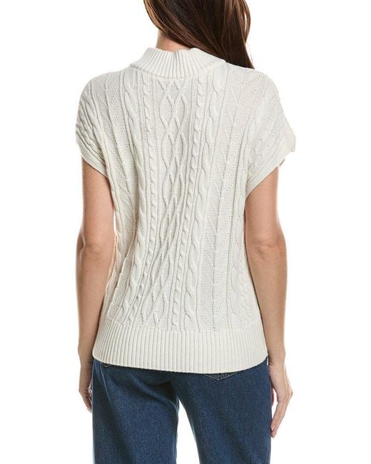 Splendid Gray Half Zip Cable Sweater