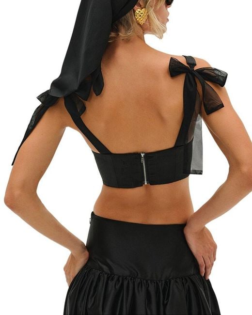 For Love & Lemons Black Nelly Corset Top