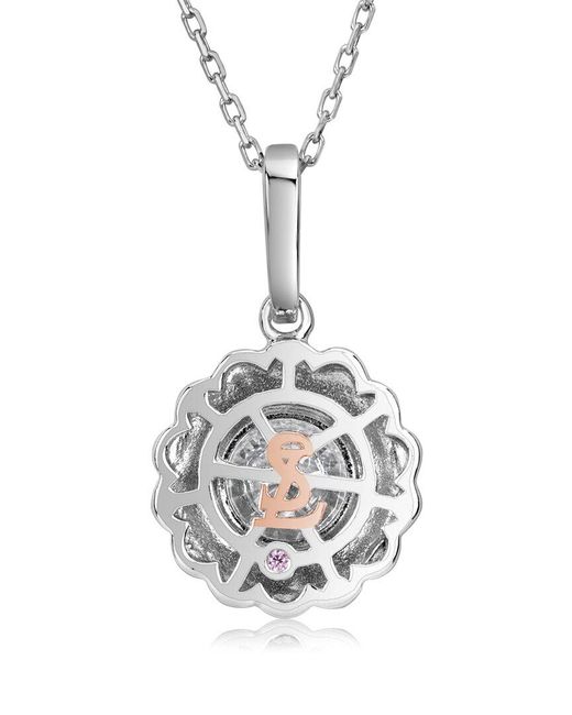 Suzy Levian CZ Jewelry Metallic Suzy Levian Silver Cz Solitaire Pendant
