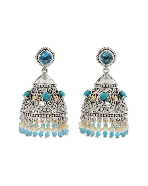 Samuel B. Blue 18K 10.69 Ct. Tw. Gemstone Earrings