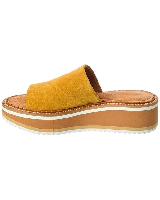 Robert Clergerie Orange Fastc7 Suede Platform Sandal