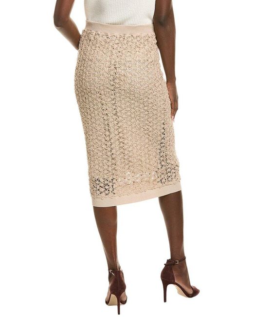 Brunello Cucinelli Natural Pencil Skirt