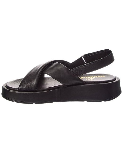La Canadienne Black Axis Leather Platform Sandal