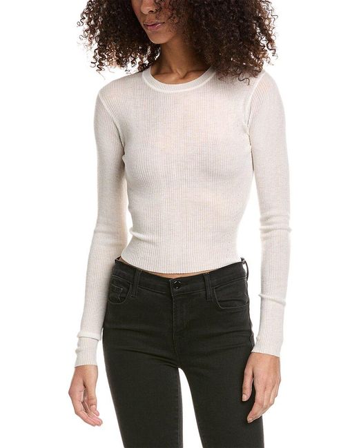 Bella Dahl White Wool-blend Sweater