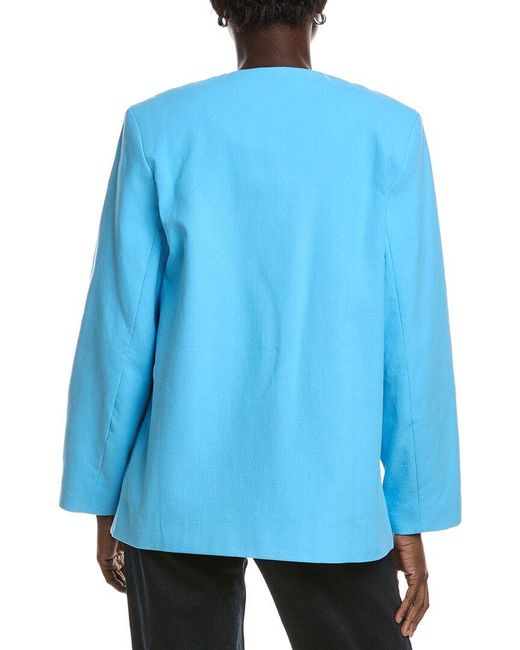 Ganni Blue Suiting Boxy Blazer