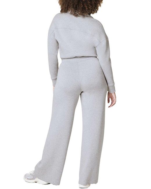 Spanx White Airessentials Long Sleeve Wide Leg Jumpsuit