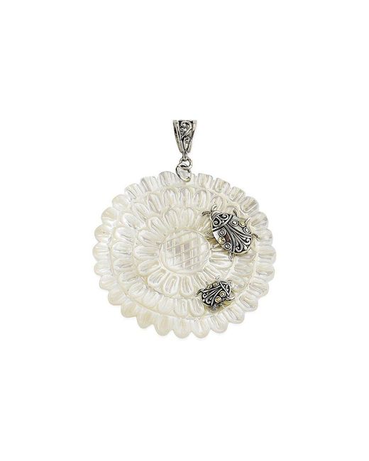 Samuel B. White 18k & Silver Pearl Flower Pendant