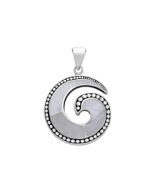 Samuel B. Metallic Silver Pearl G Shape Pendant