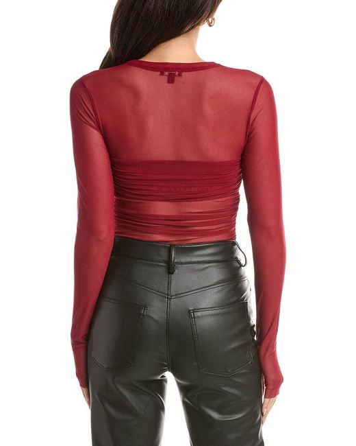 AFRM Red Sandrine Illusion Bust Top