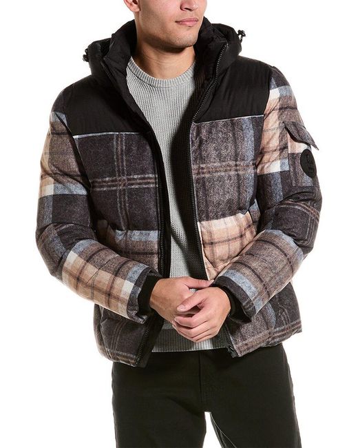 Point Zero Black Hooded Cut & Sew Touch Print Jacket for men