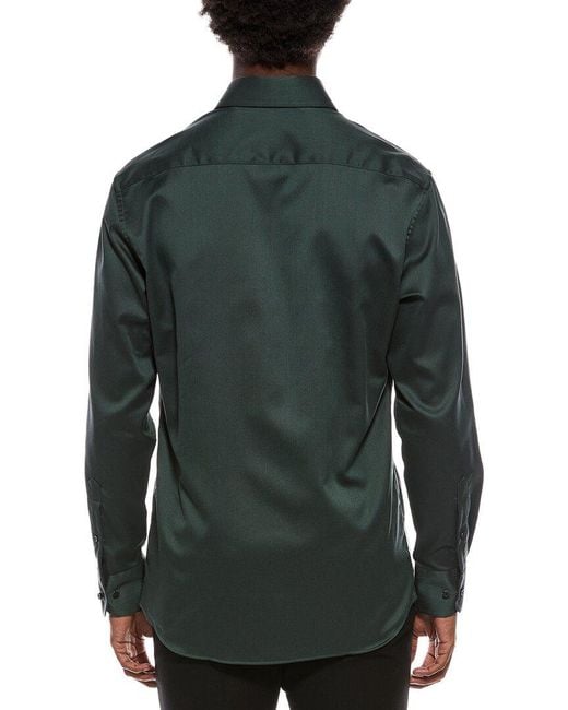Eterna Green Modern Fit Dobby Shirt for men