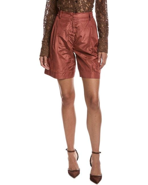 Valentino Red Silk Bermuda Short