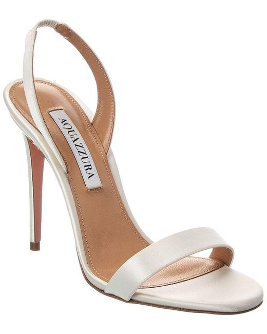 Aquazzura Metallic So Nude 105 Satin Slingback Sandal