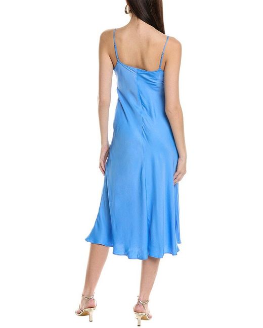 Farm Rio Blue Slip Midi Dress