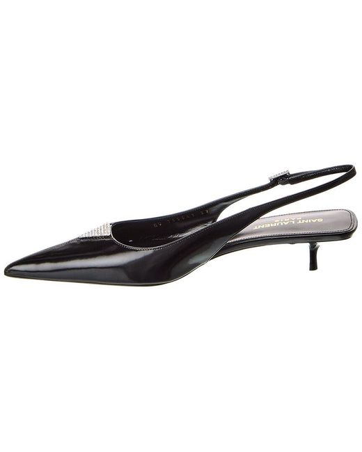 Saint Laurent Metallic Cherish 30 Leather Slingback Pump