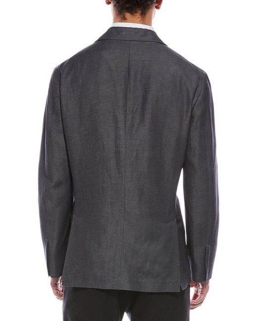 Brunello Cucinelli Gray Linen & Wool-blend Blazer for men