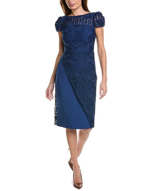 Kay Unger Blue Zelda Lace Mini Dress