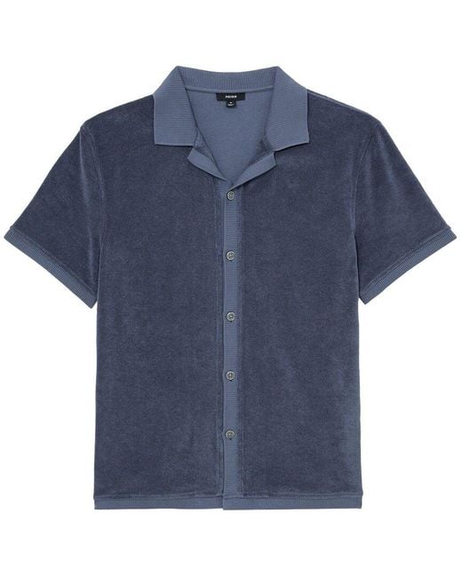 Reiss Blue Eden Toweling Shirt for men
