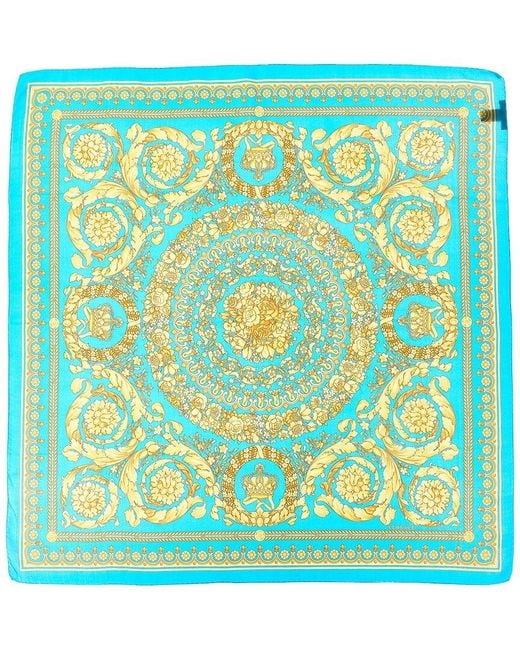 Versace Blue Silk Scarf