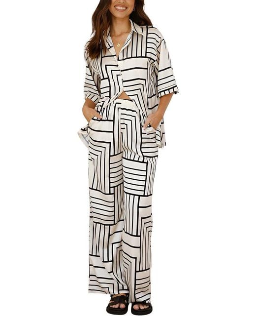 DELI S Metallic 2Pc Shirt & Pant Set