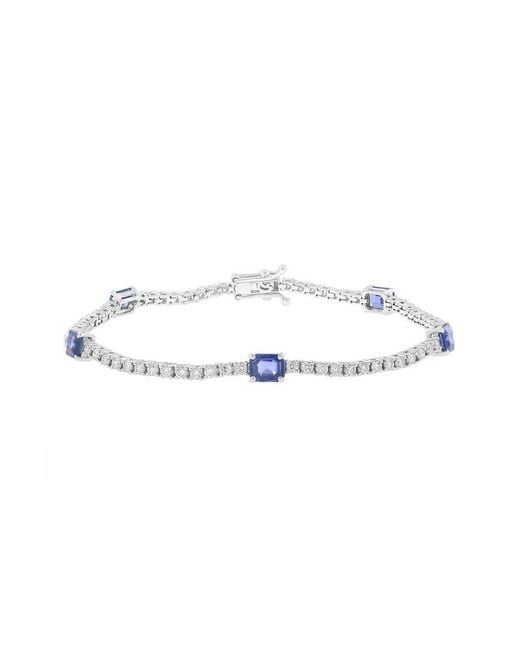 Effy Fine Jewelry White 14K 3.89 Ct. Tw. Diamond & Sapphire Bracelet