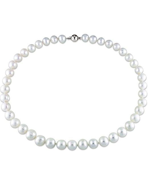 Pearls Metallic Silver 10-11mm Pearl Necklace