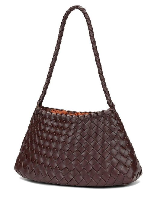 Tiffany & Fred Paris Brown Hand-Woven Leather Shoulder Bag