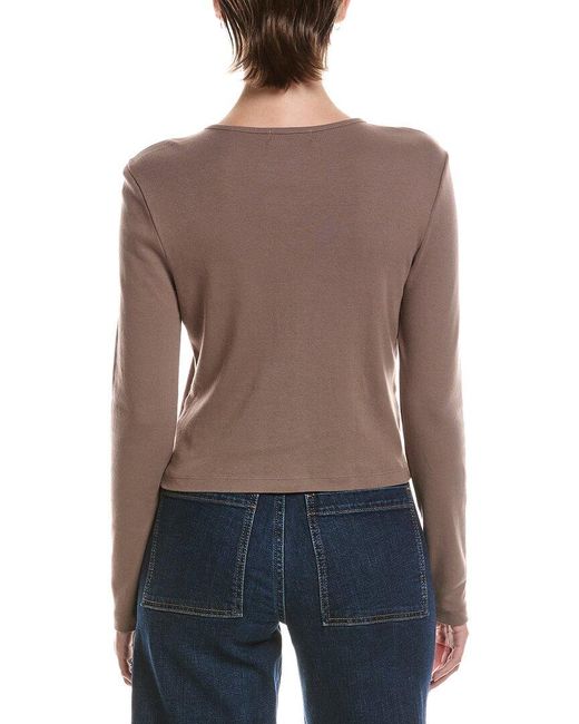 Michael Stars Blue Trixie Crewneck Snap Cardigan