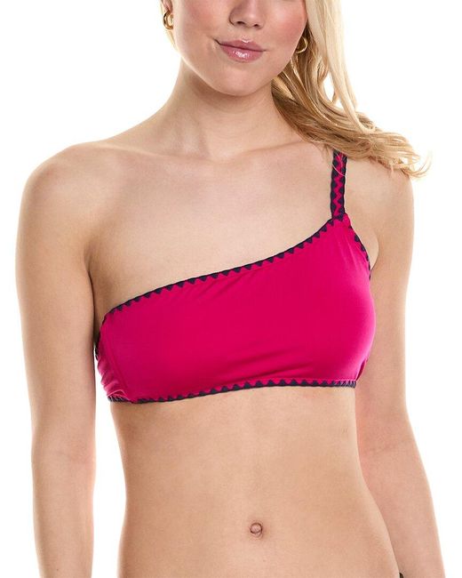 Lucky Brand Pink Asymmetrical Bralette Bikini Top