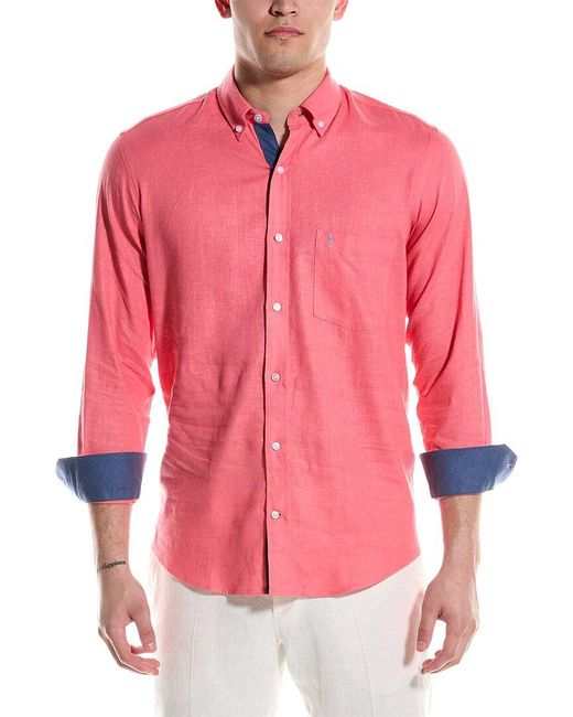 Tailorbyrd Pink Linen-blend Shirt for men