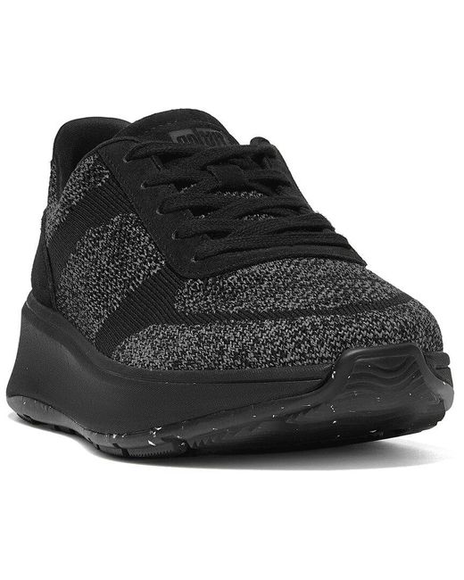 Fitflop Black F-mode Suede-trim Sneaker