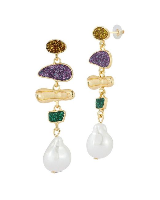 Chloe and Madison White Jewelry Plated Earrings