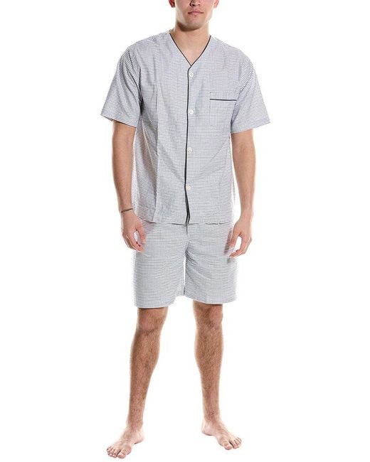 Brooks Brothers Gray 2pc Oxford Pajama Short Set for men