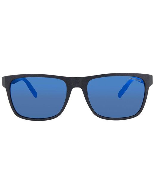 Montblanc Blue Mb0209s 56mm Sunglasses for men