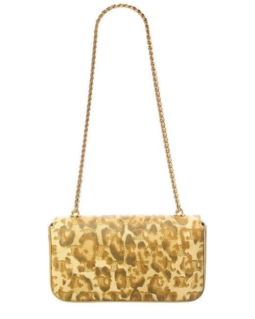 Céline Metallic Claude Triomphe Canvas Chain Shoulder Bag