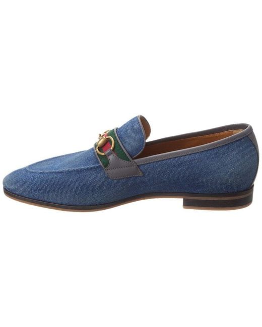Gucci Blue Horsebit Denim & Leather Loafer for men