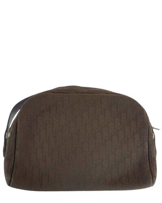 Dior Gray Brown Canvas Trotter Shoulder Bag (authentic Pre-loved)