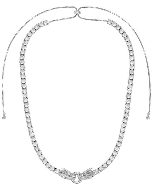 Eye Candy LA White Andrew Tiger Tennis Cz Drop Necklace