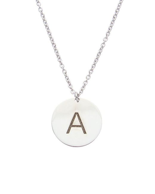 Italian Gold Over Silver Metallic Initial Disc Pendant Necklace (a-z)