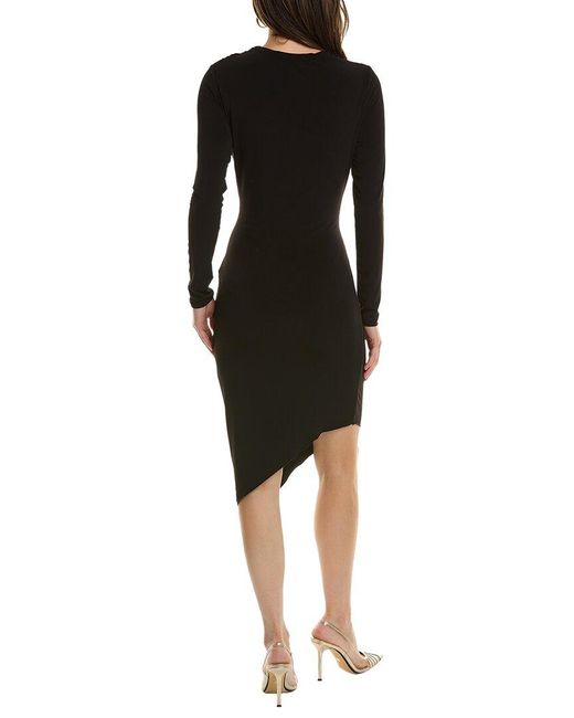 Alexia Admor Black Nyra Asymmetrical Draped Dress