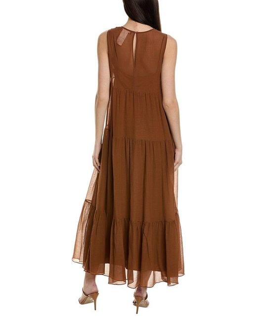 Max Mara Brown Studio Fago Silk-blend Maxi Dress
