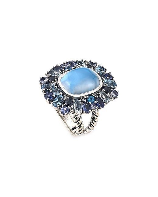 Samuel B. Women's Blue 10.96 Ct. Tw. Multi Gemstone Ring