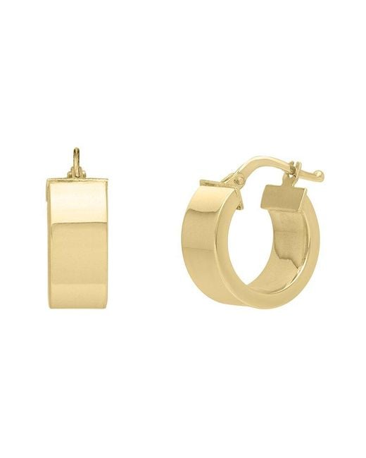 Italian Gold Metallic 14K Italian Hoops