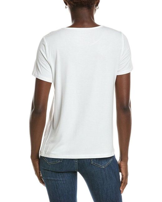 Jones New York White Graphic T-Shirt