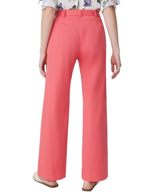 J.McLaughlin Red Brock Linen-Blend Long Pant