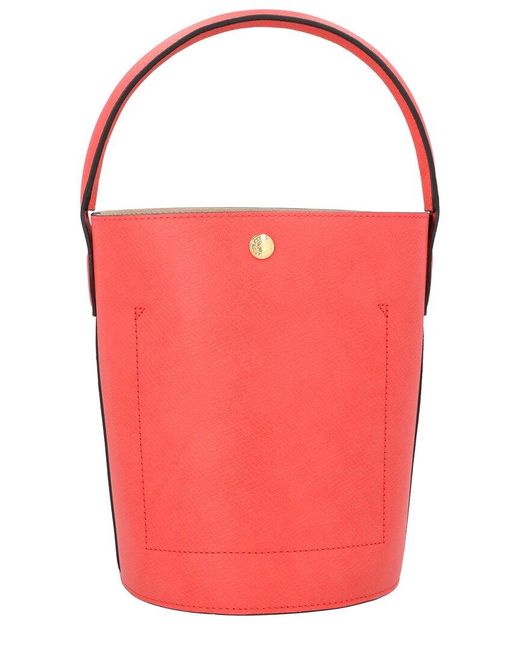 Longchamp Red Epure Leather Bucket Bag